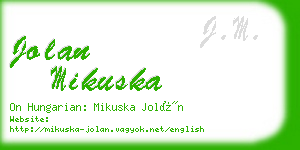 jolan mikuska business card